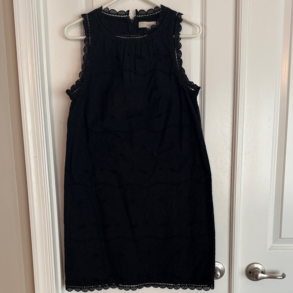 LOFT Black Lace Detail Dress